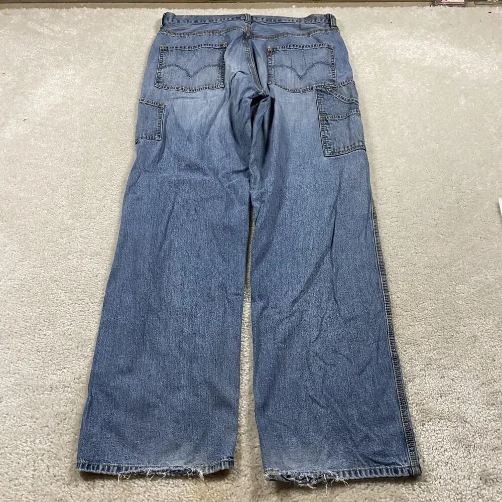 Y2K Levis Carpenter Jeans Mens 36x34 Blue Loose Straight Utility Denim Workwear